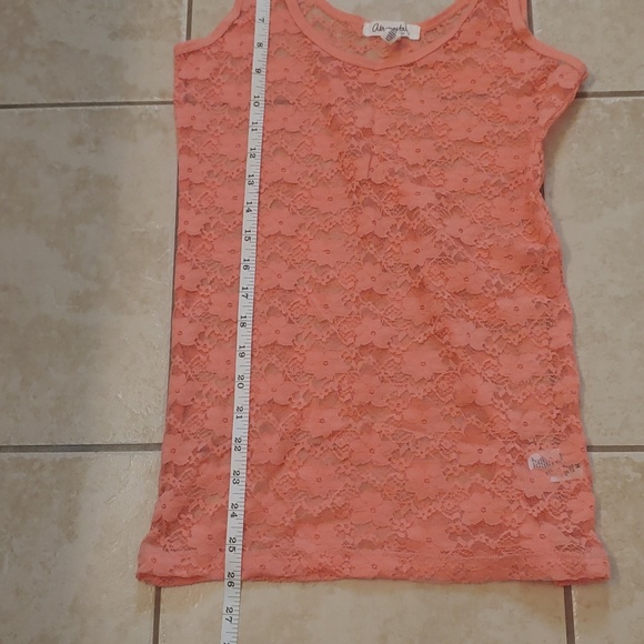VTG Y2K Aeropostale Sheer Lace Tank Top Coral Cami Women's Size M - Picture 5 of 6